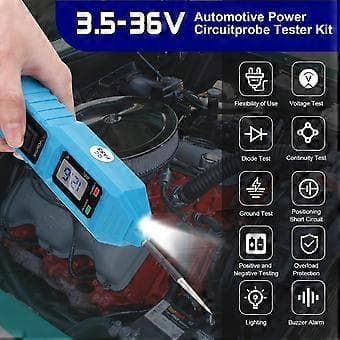 3.5-36V Digital Bil Strømkrets Elektrisk Tester Probe Testlys