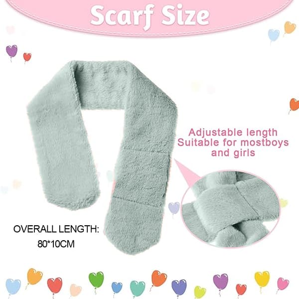 Fleece Skjerf for Gutter og Jenter Varmt Vinter Høst Barn Krage Skjerf Halsvarmer Barneskjerf Solid mint green