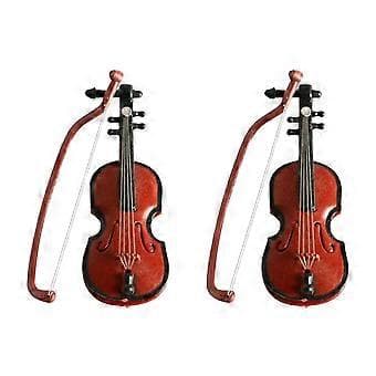 2 stk. Mini Violiner Dekor Mini Violiner Børnelegetøj Instrumentmodeller DIY Tilbehør