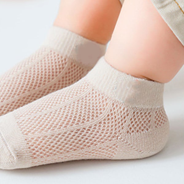 5 Par Barn Sommar Låga Strumpor Tunn Andningsbar Mesh Mjuk Unisex Ankel Låga Strumpor för Pojkar Flickor Dinosauriemönster L (5‑8 År)