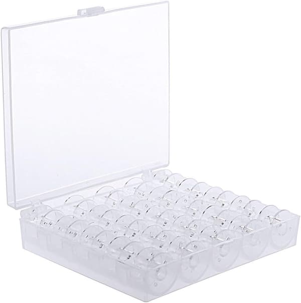 Symaskine spoler inklusive opbevaringsboks, transparent, 25 stk.