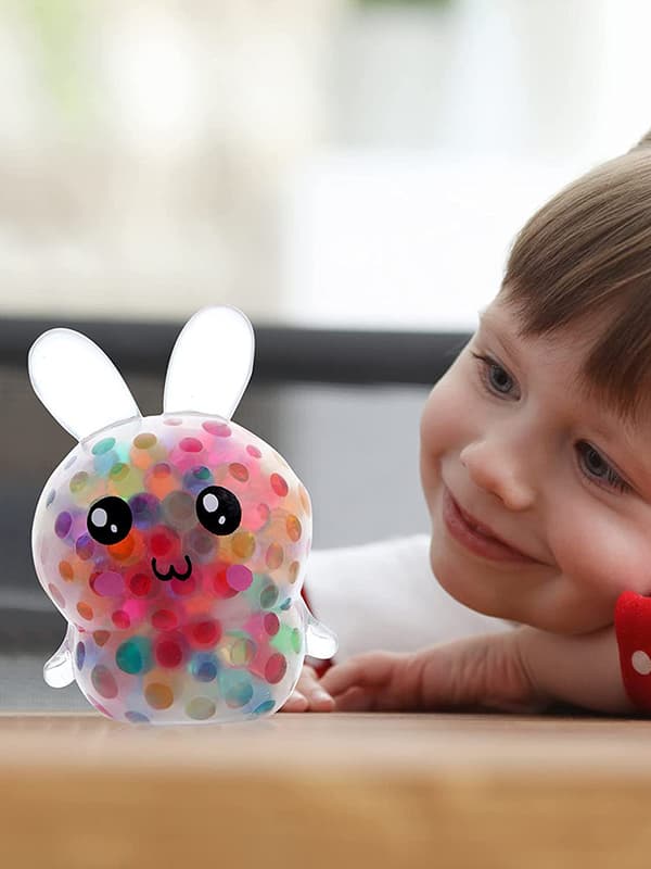 Squishy Påskehare Stressbolde, Påskekurvsfyld, Stresslindrende Fidgetbolde med Blød Klemmetekstur, Søde Hareformede Sensoriske Fidget Legetøj