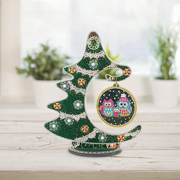 Julepynt ornament, mørkegrønt juletræ
