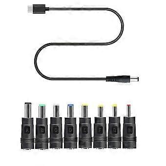USB C PD Type C til 12V 3.5/4.0/4.8/5.5mm 8in1 Strømkabel til Router CCTV LED Strip Lys