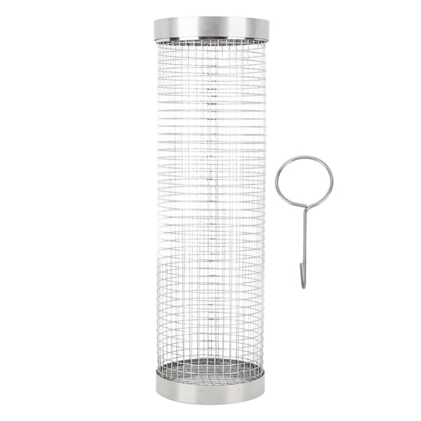 Grillkurv i sylinderform, netting av rustfritt stål 304, rullende BBQ-grillverktøy L (11,7 x 3,6 tommer)