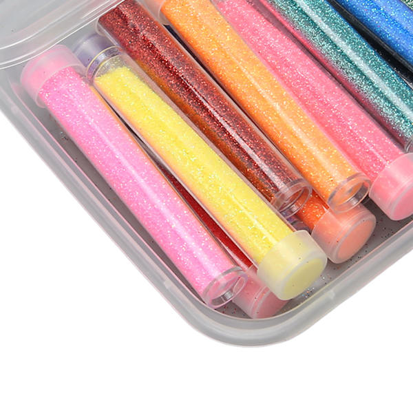 24 st Holografisk Glitter Blandade Färger Säker PET Värmebeständig Ultrafin Glitter för Resin Art Craft Naglar Ansikte Kropp
