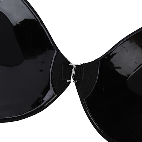 Rygglös Bröstbh V-formad Push Up Strapless Plunge Självhäftande Bh för Kvinnor (Svart A)