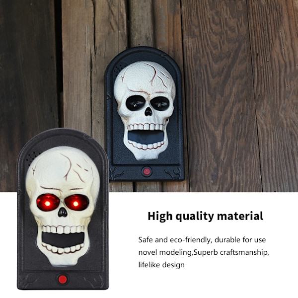 Halloween Krybende Kranie Dørklokke Spøgelseshus Temafest Dørklokke Rekvisitter med Lys