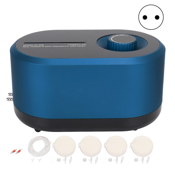 Akvarium iltpumpe Stille Justerbar Stor Volumen Strømsvigt Automatisk Start AC Strøm Fiskekum Luftbobler Pumpe EU Stik 220V