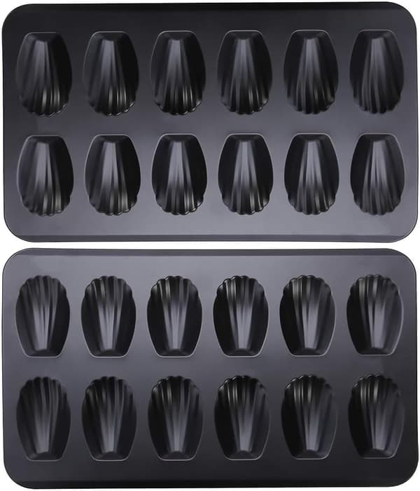 2-pak Nonstick Madeleine Pande, 12-kops Kraftig Skalform Bageform.