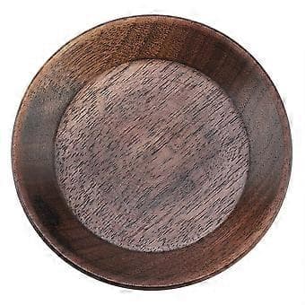 Massiv Mörk Färg Trä Fruktskål Rund Mat Serveringsbricka Te Dessert Kakfat (10.5cm)