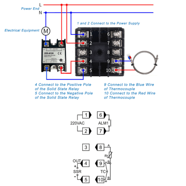 Temperaturregulator PID Solid State Relay Temp Sensing Termoelement Digital Termostat