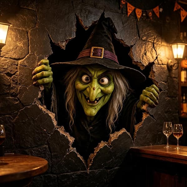 Halloween Spooky-Themed Wall Decals for Home Decor, Halloween 3D Wall Decals - A
