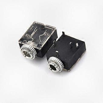 Sett med 10 3,5 mm Stereo Audio Socket-jakker med mutter - 5-pinners PCB-kontakter