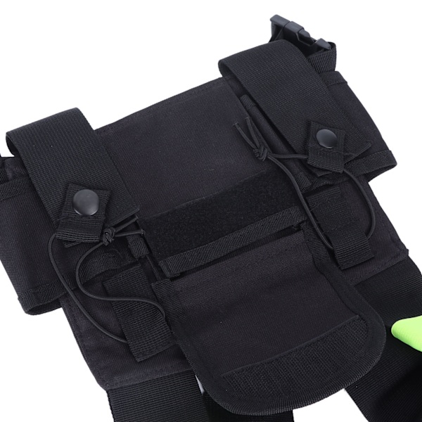 Walkie Talkie Brystpose Grønn Fluorescerende Stripe Justerbar Brystsele Universal for 2-veis Radio