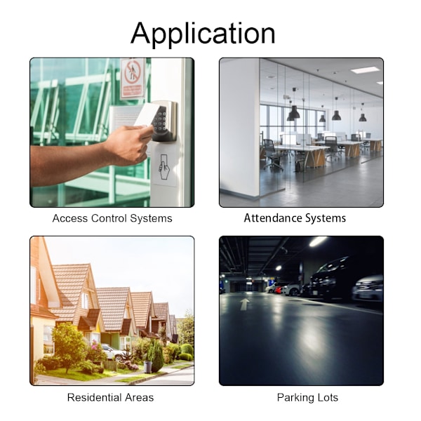 Vanntett Regntålig Dør Adgangskortleser Inngangssystem for Bygninger Hoteller Svart