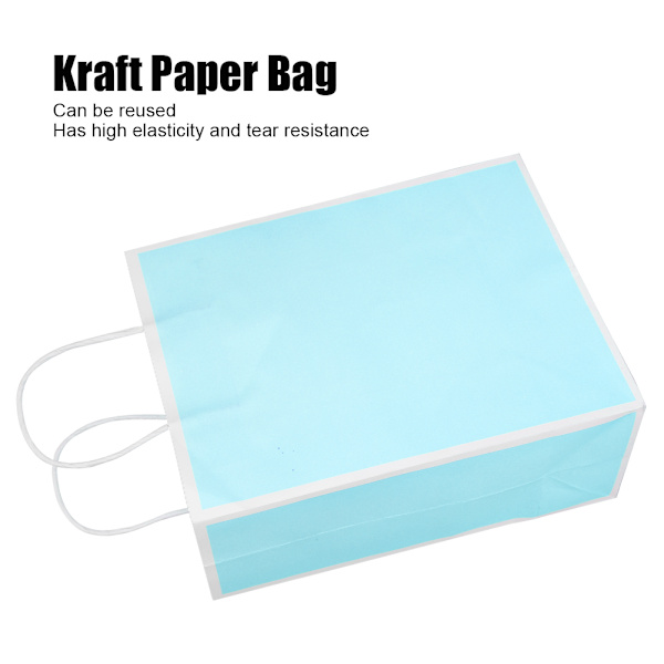 20 st Kraftpapperspåsar Återanvändbara Miljövänliga Påsar för Kläder Presenter 21 x 11 x 27,5 cm Blå