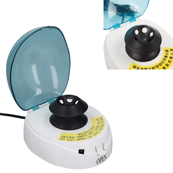 Minicentrifug Mini Handhållen Lågbrus ABS 4000RPM Bänkbordscentrifugmaskin EU-kontakt 220V