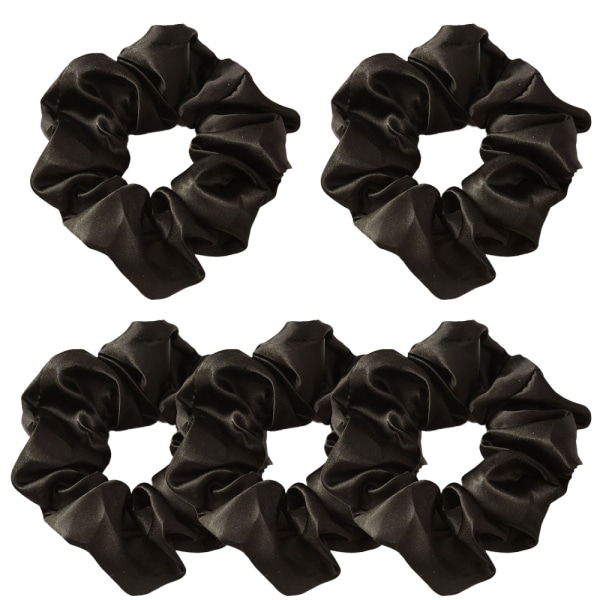 5 tykktarmscrunchies i stoff for binding og dekorering