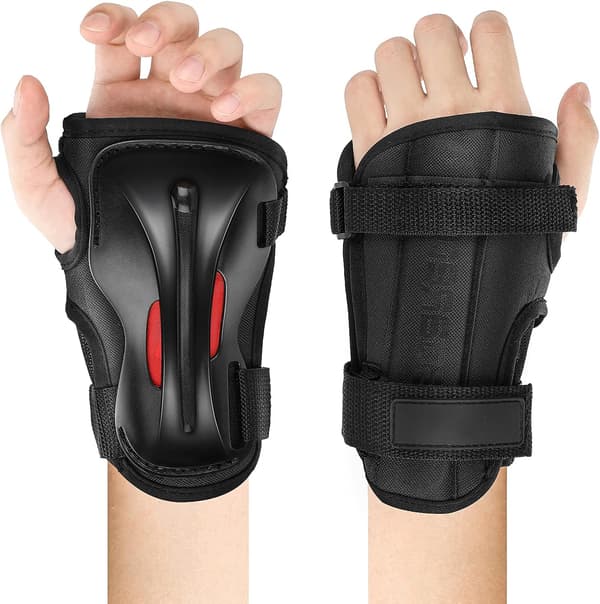 Handledsskydd set, 2 delar handskridskoskydd skyddsutrustning justerbara handledsskydd handledsstöd scooterhandskar för barn tonåringar vuxna