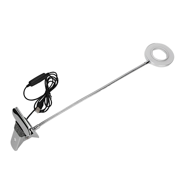 USB-ladbare bordlampe med dimmefunksjon, leselys for studier, øyevern, klipslampe