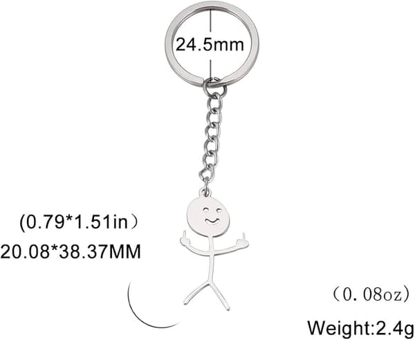 Morsom Smiley-figur Tegnspråk Nøkkelring Langfinger