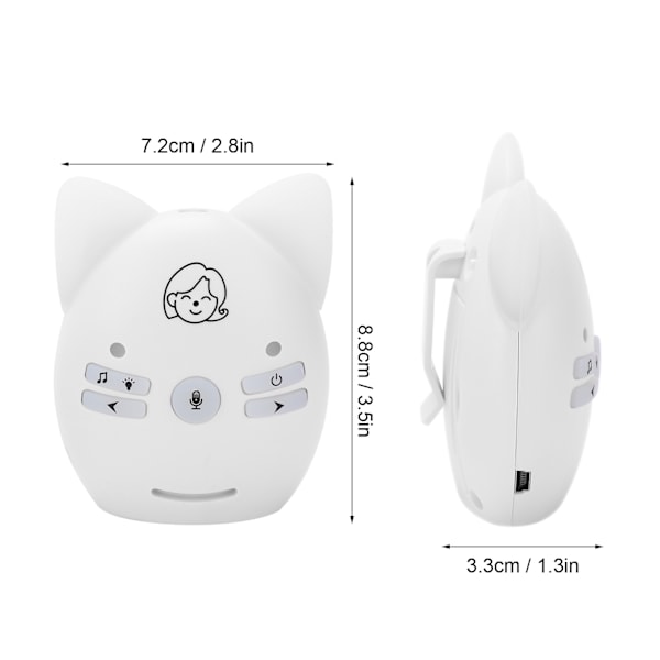 Trådlös ljudbebismonitor Tvåvägskommunikation Bebismonitor med nattlampa Musik (100-240V)(AU-kontakt)
