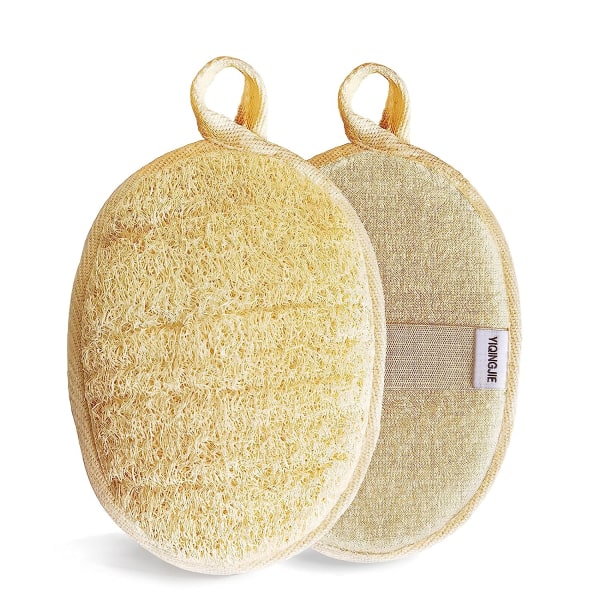 Naturlig Loofah Sponge Exfoliating Body Scrubber (2 stycken),