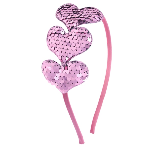 Hjertehodebånd til Valentinsdagen, Sequin Love Hair Band Hoop, Glitt