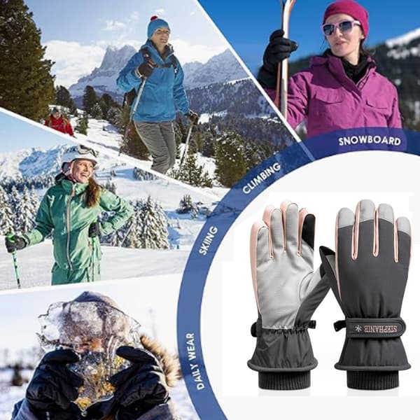 Vinter Ski Sne Handsker til Mænd Kvinder Touchscreen Vandtætte Handsker til Vinter gray