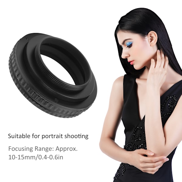 NEWYI M42‑M39 10‑15mm Justerbar Fokuseringsrør Adapter Forstørrelses Makro Objektiv Ring
