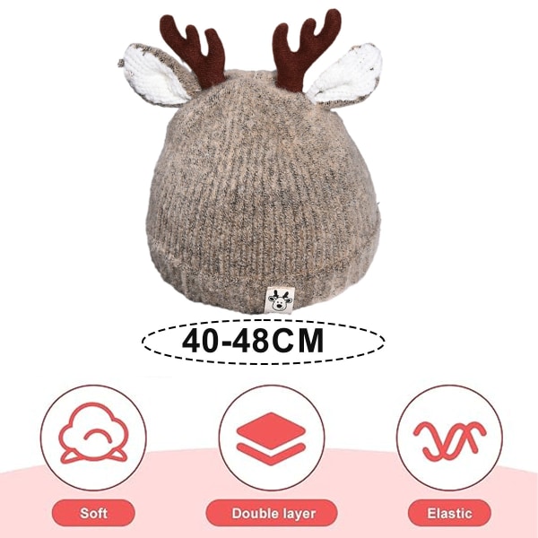 Cute Reindeer Baby beanie warm hat Knitted beanie baby girl boy