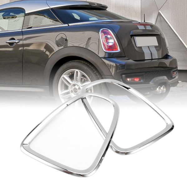 2 stk Baklysklokke Dekk Trim Baklykter Ramme Ringer Bezel Klistremerker Vakt for Cooper R56 R57 R58 R59 2007‑2014 Belegg Farge