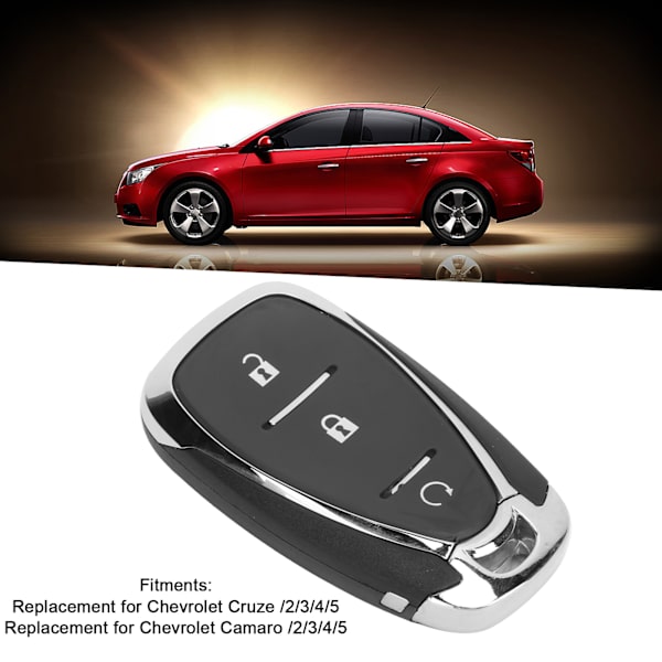Bils nøgleskal med 3 knapper Antikorrosion Udskiftning til Chevrolet Cruze 2/3/4/5