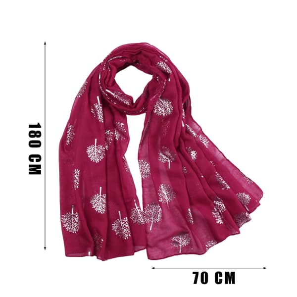 World of Shawls Silverfolie Mullbärsträd Tryck Modehalsduk