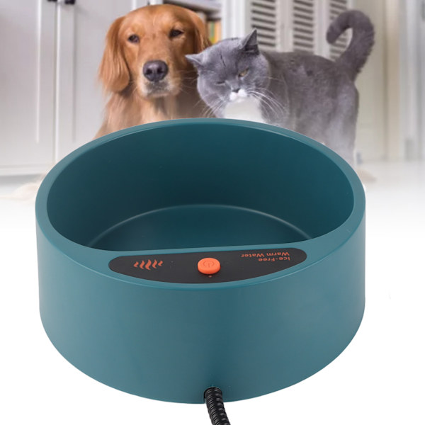 Hund Opvarmet Skål Automatisk Konstant Temperatur Varmebevarelse Kæledyr Termisk Vandskål med Vandafvisende Afbryder PSE Stik 110‑130V