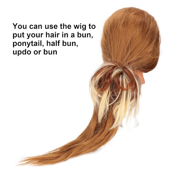 Messy Bun -tekohiukset, joustava, sotkuinen updo-hiustenpidennysten poninhäntä, naisille Q17-12H613#