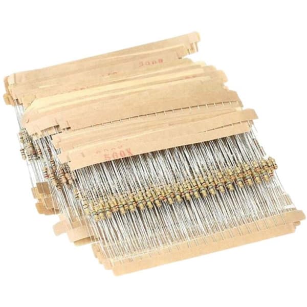 1500 st 1/4 Watt kolfilmsmotstånd 5% 1R-10M sortimentssats