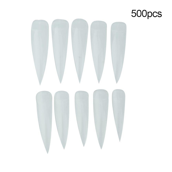 500 st 3 Färger Falska Naglar Spetsar Långa Falska Naglar DIY Dekoration Transparent