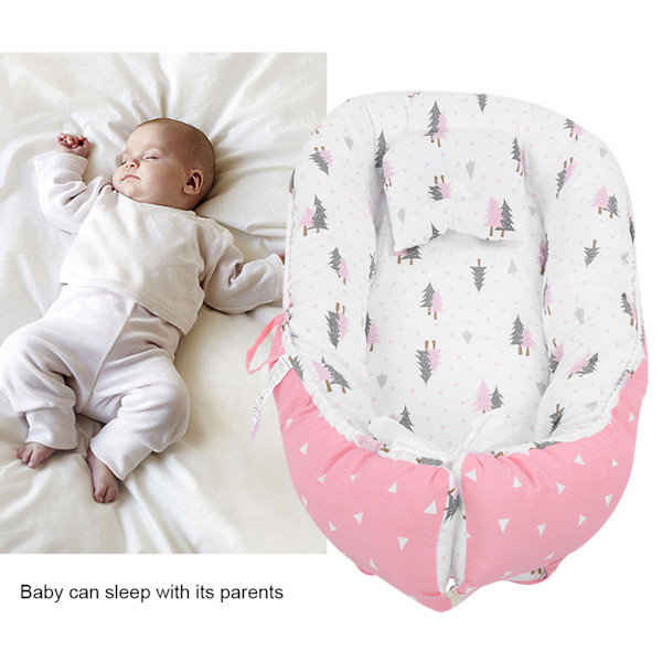 Baby Lounger Bärbar Vikbar Baby Nest Säng Sovande Mjuk Nyfödd Säng Vagga Madrass (#1 50*85)