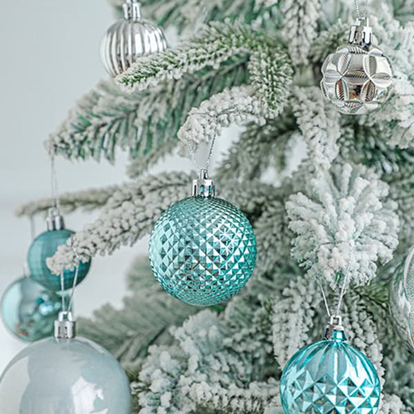 Julekulepynt Knusesikker Julepynt Sett Dekorasjoner til Juletrekuler light blue silver