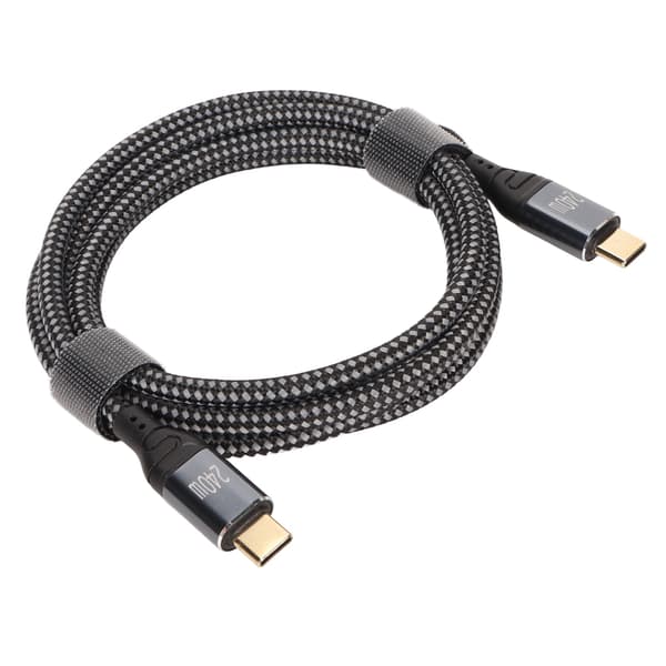 USB C till USB C-kabel, PD3.1 Snabbladdning, 240W USB C till USB C, Stöder 480 Mbps dataöverföring med ESafety-chip, Slitstark nylonflätning och