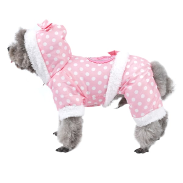 Vinter lille hundetøj Pink prik varmt kæledyrstøj