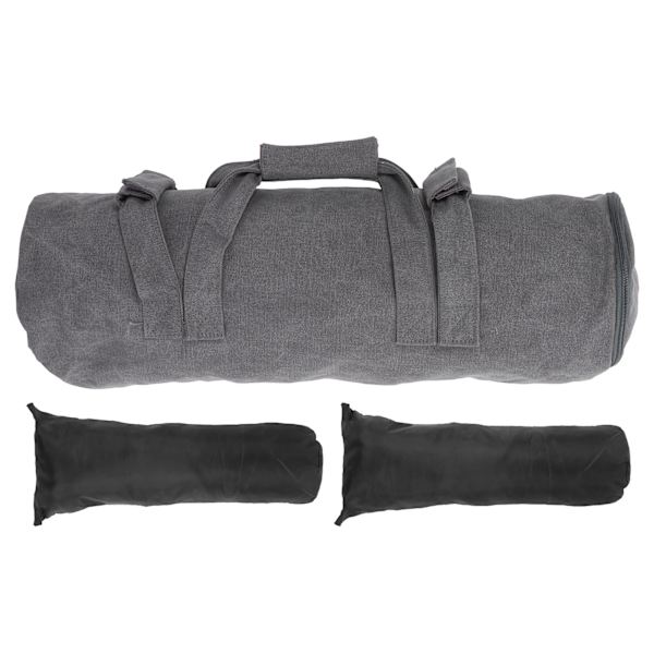 Justerbar Fitness Sandsäck Canvas Viktträningsträningsväska för Trädgårdsträning (Grå)