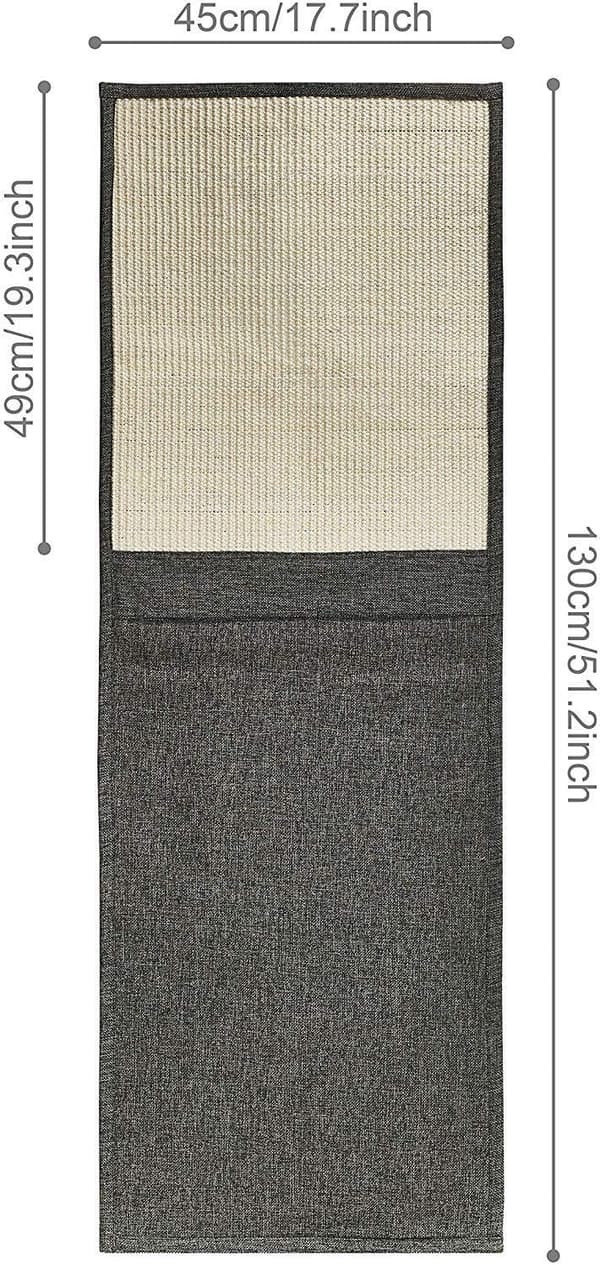 Kradsemåtte til katte, sofakradsebeskyttelse til katte, kradsemåtte til sofa, møbelbeskyttelse, kradsebeskyttelse til polstrede møbler (130X45Cm)