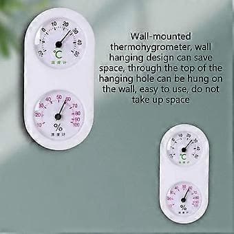 Dial Termometer Hygrometer 2 i 1 Multifunksjon, Mekanisk Dial Temperatur Fuktighet Værstasjoner