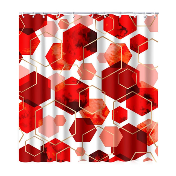 Duschdraperi för Badrum, Geometrisk Konststil Vattentät Badrumsdraperi, Abstrakt Tyg Duschdraperi Set för Heminredning 180cm*200cm
