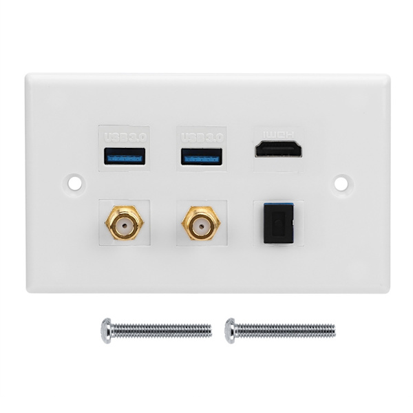 Yhdysvaltain standardi 2 USB3.0 HDMI Optinen 2 F-pääliitäntä Kiinnitettävä seinälevy Hotellit, toimistot ja rakennukset