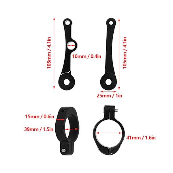 Motorsykkel Hovedlysbrakett CNC Aluminium Frontlysklemme for 1,5 tommer 1,6 tommer Gaffelrør