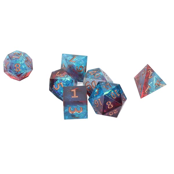 Dungeons and Dragons Terningesæt, Polyhedral Terningesæt med Resin Materiale, Håndlavede Skarpe Kant Terninger til Rollespil, Letlæselige Tal